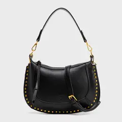 BASEMENT - Bandolera Mujer Cuero con Tachas
