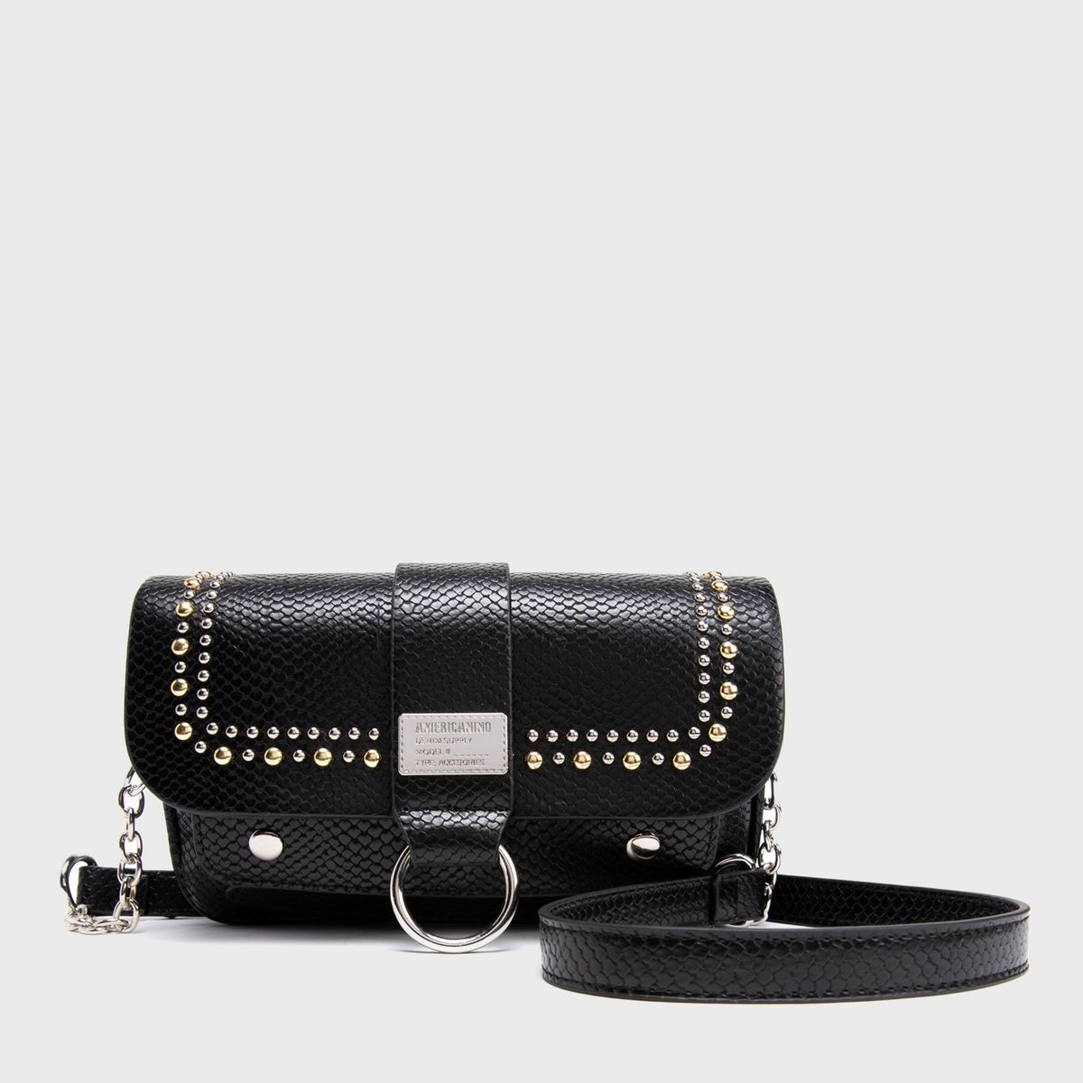 AMERICANINO - Cartera Bandolera Mujer Americanino Cierre y Broche Animal Print