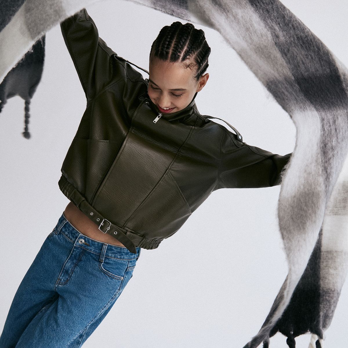 SYBILLA - Bufanda Mujer Sybilla Sintético Diseño a Cuadros