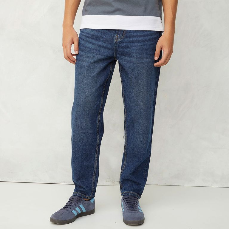 Jeans Tapered Fit Hombre Algodón Estilo Casual