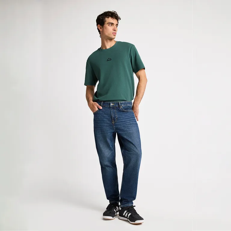 Jeans Tapered Fit Hombre Algodón Estilo Casual