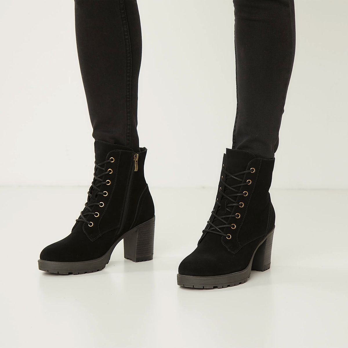 APOLOGY - Botines Mujer Apology Gamuza Taco Cuadrado