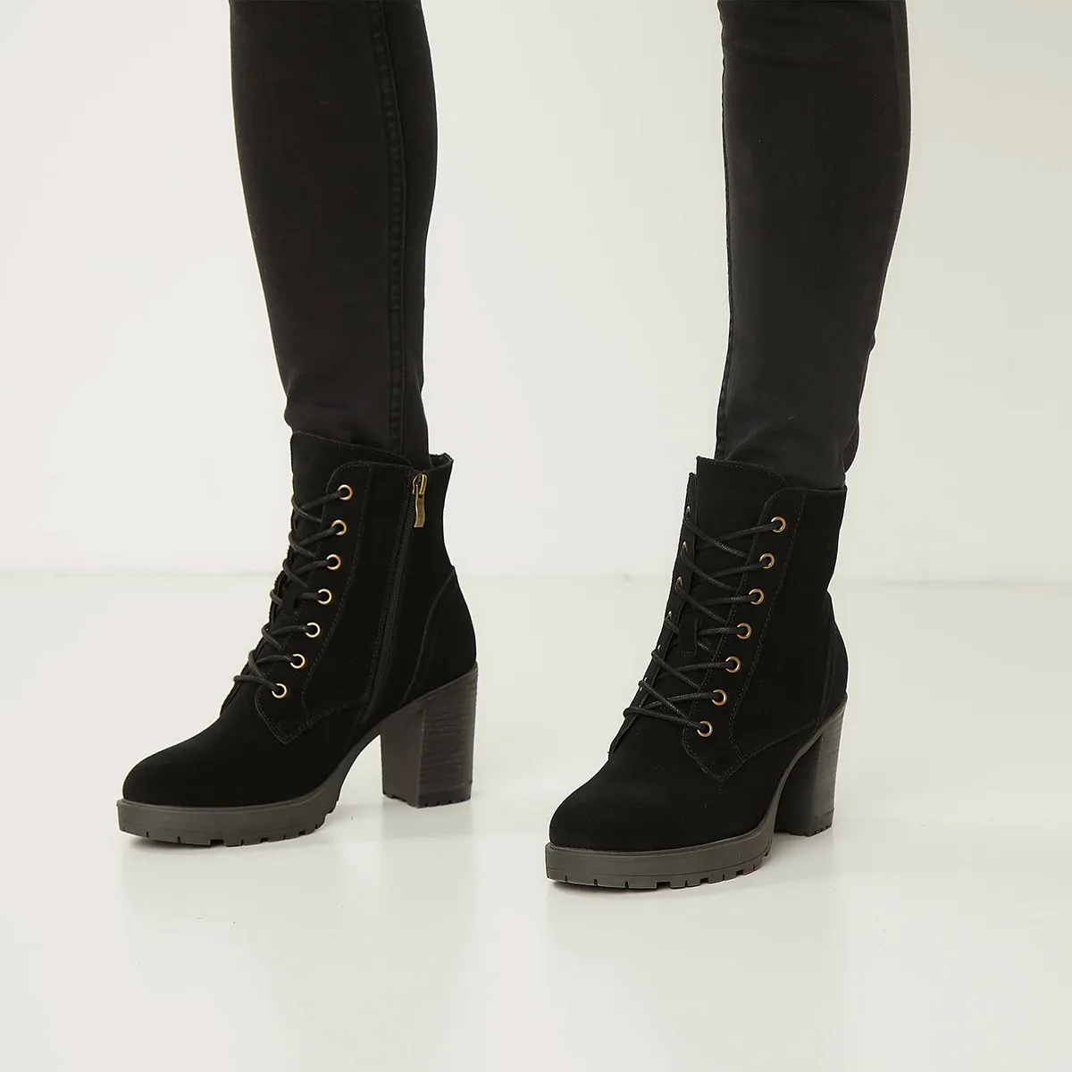 APOLOGY - Botines Mujer Apology Gamuza Taco Cuadrado