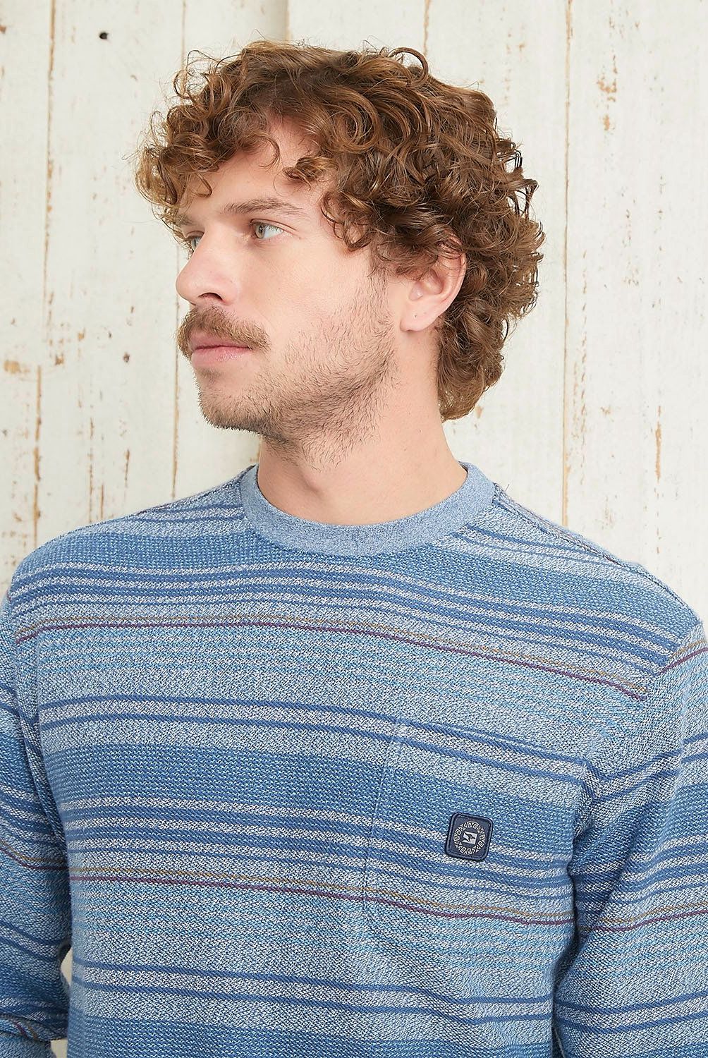 DOO AUSTRALIA - Polerón Tejido Rayas Cuello Redondo Algodón Doo Australia Hombre
