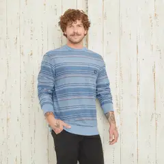 DOO AUSTRALIA - Polerón Tejido Rayas Cuello Redondo Algodón Hombre
