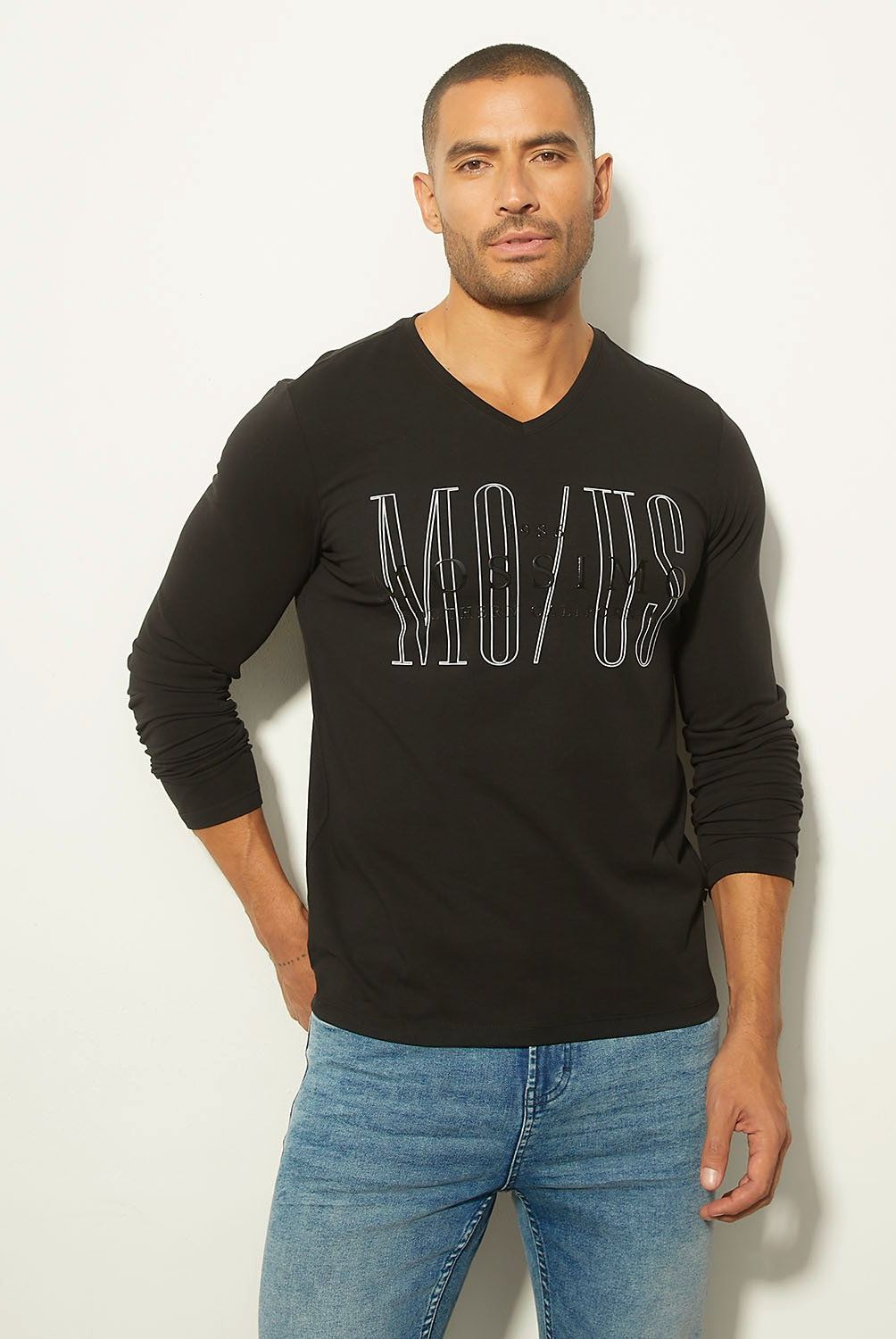 MOSSIMO - Polera Manga Larga Casual Algodón Hombre Mossimo