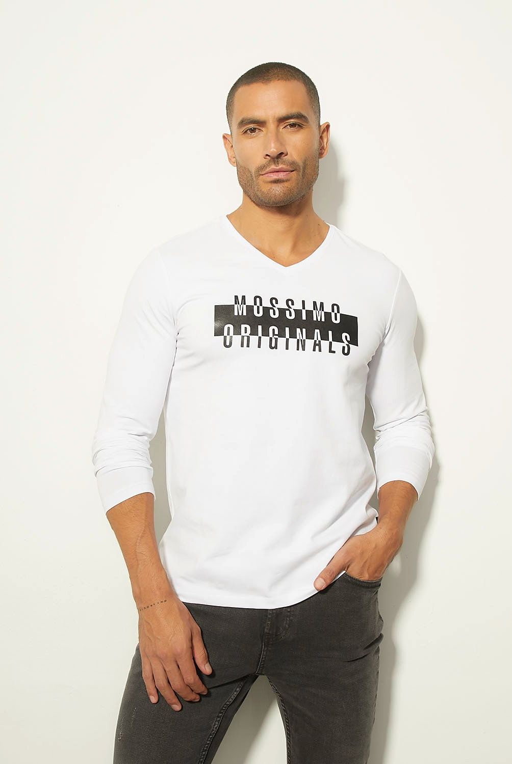 MOSSIMO - Polera Manga Larga Casual Algodón Hombre Mossimo