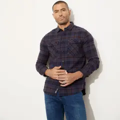 MOSSIMO - Camisa Manga Larga Check Slim Fit Hombre