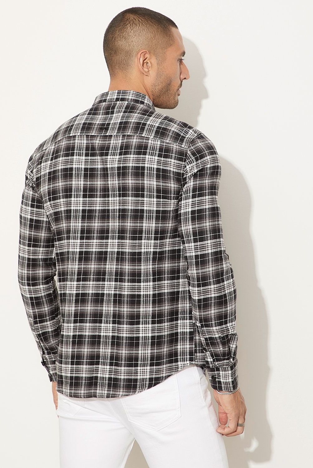 MOSSIMO - Camisa Manga Larga  Check Slim Fit Hombre Mossimo