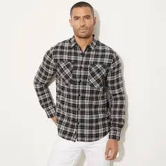 MOSSIMO - Camisa Manga Larga Check Slim Fit Hombre