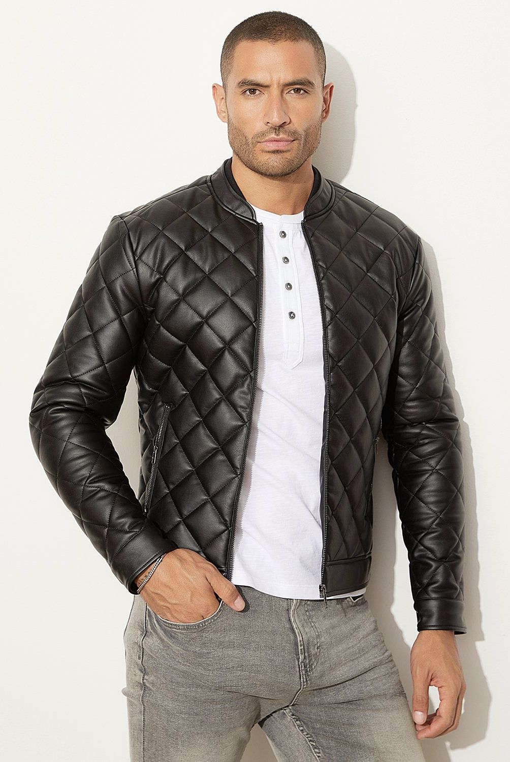 MOSSIMO - Chaqueta PU Hombre Mossimo