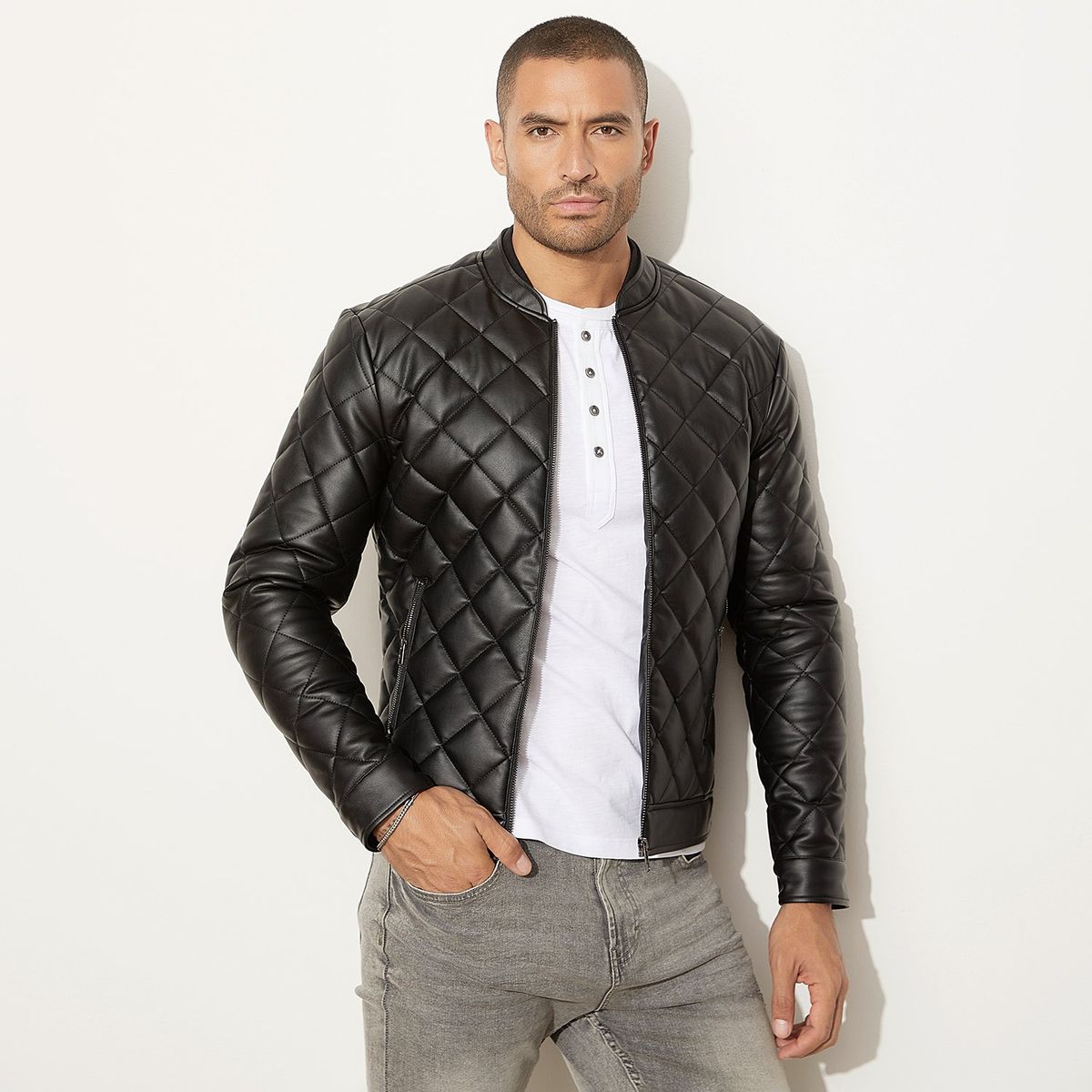 MOSSIMO - Chaqueta PU Hombre Mossimo