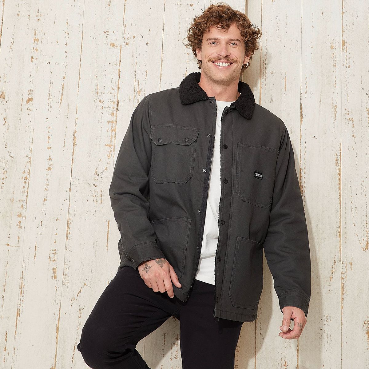 DOO AUSTRALIA - Chaqueta Casual Algodón Hombre Doo Australia Cuello Sherpa