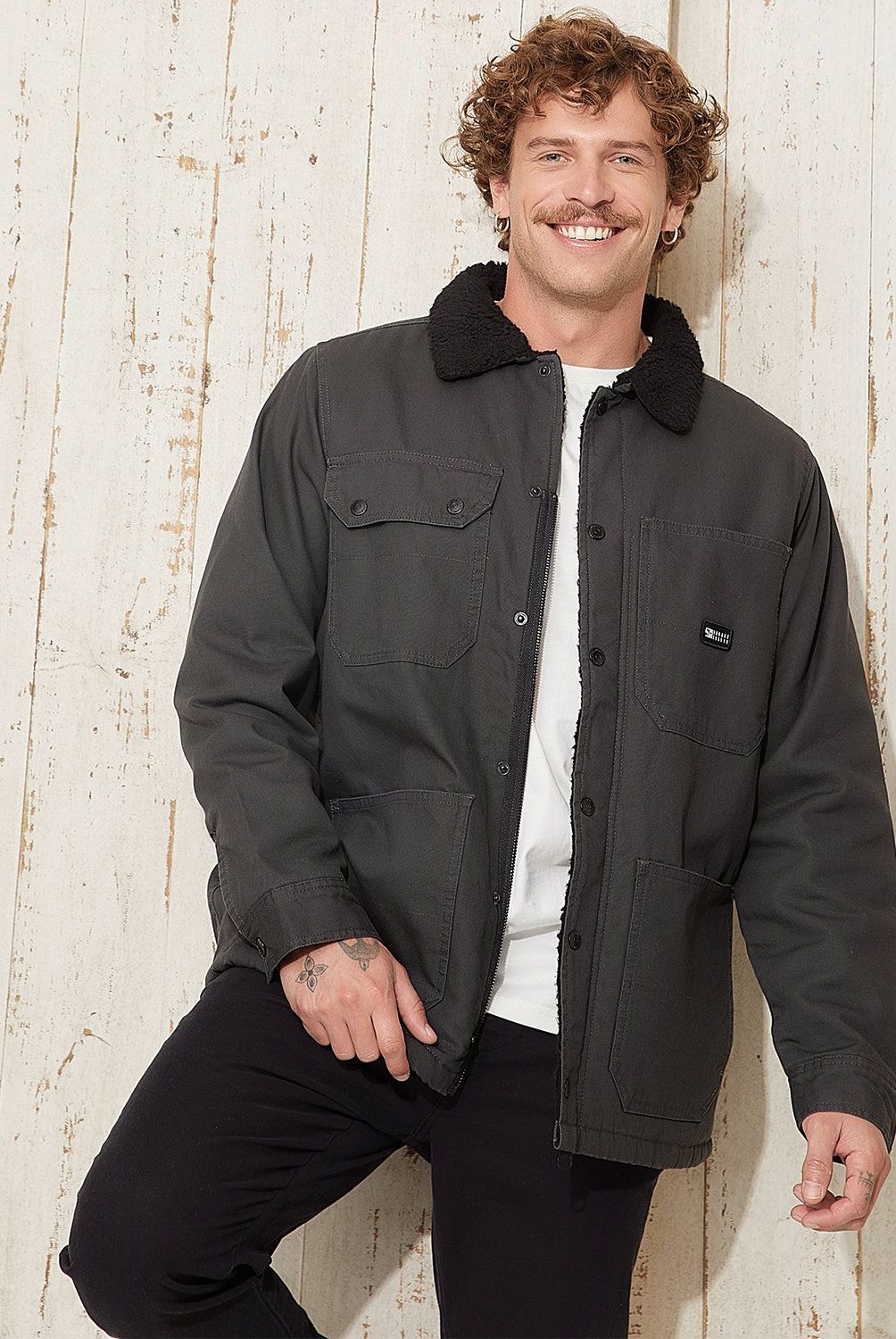 DOO AUSTRALIA - Chaqueta Casual Algodón Hombre Doo Australia Cuello Sherpa