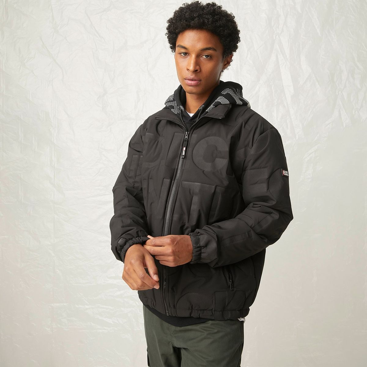 ECKO - Parka Manga Larga Logo Hombre Ecko