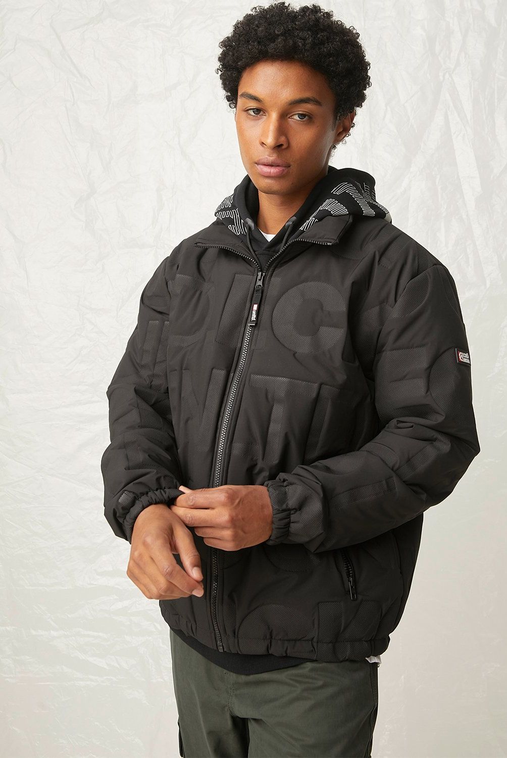 ECKO - Parka Manga Larga Logo Hombre Ecko