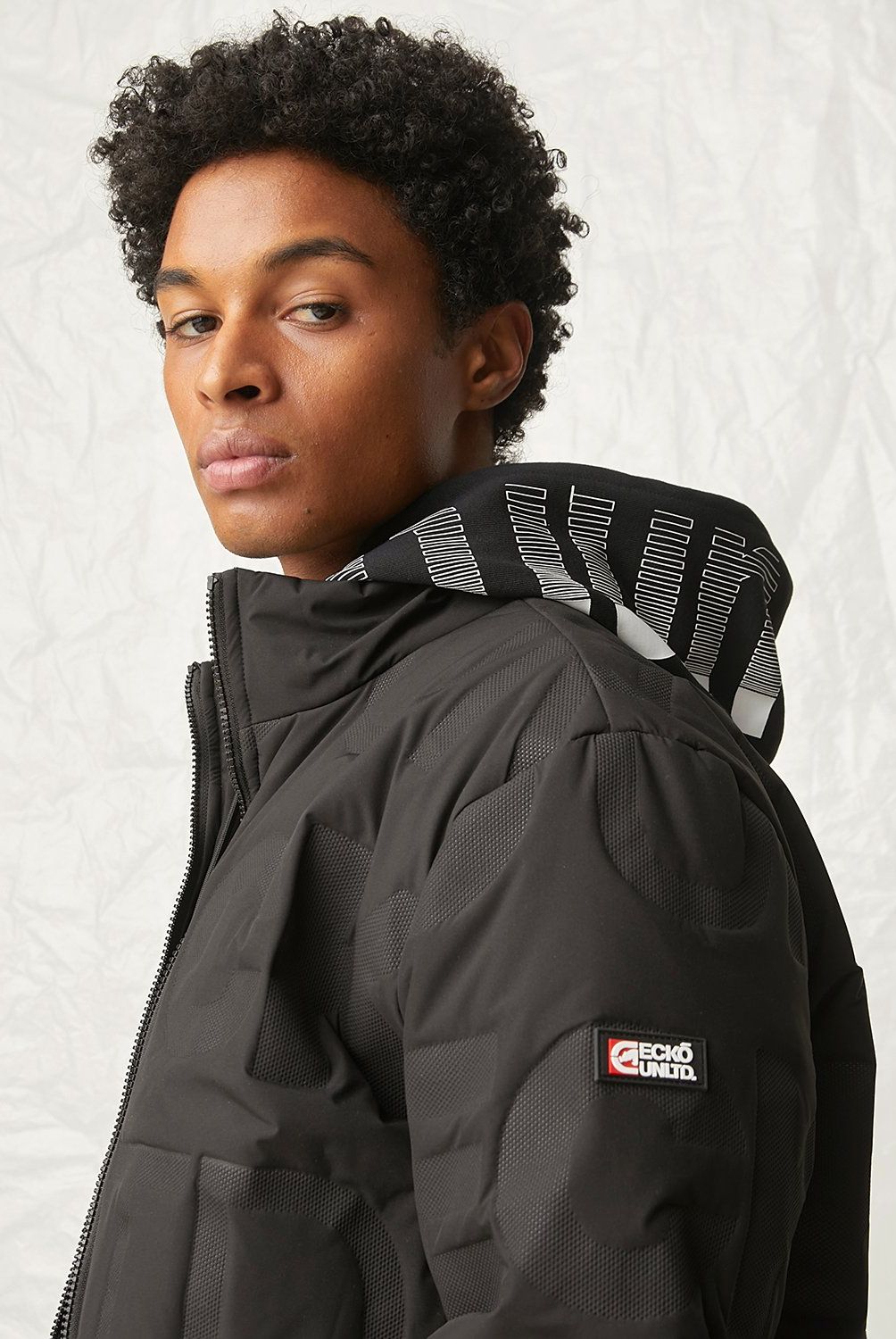 ECKO - Parka Manga Larga Logo Hombre Ecko