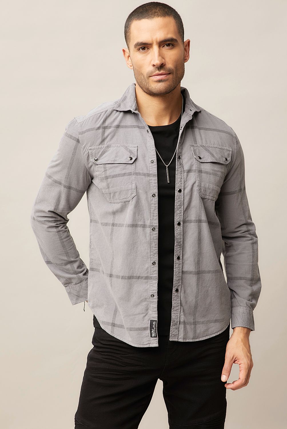 MOSSIMO - Camisa Casual Manga Larga Algodón Mossimo