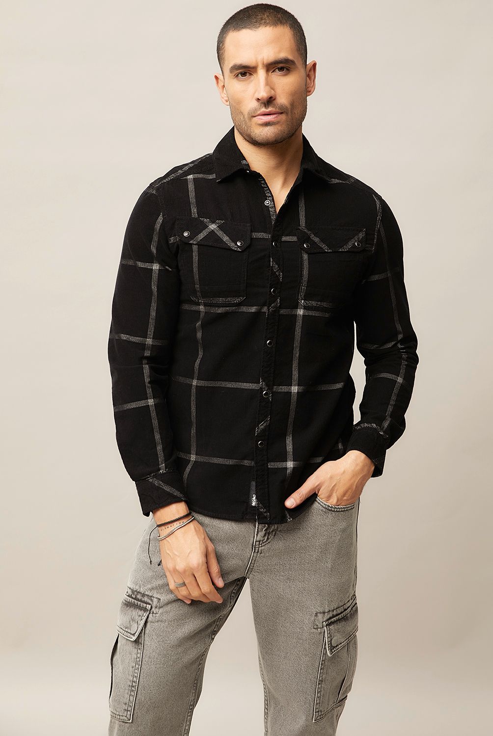 MOSSIMO - Camisa Casual Manga Larga Algodón Mossimo