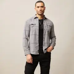 MOSSIMO - Camisa Casual Manga Larga Algodón