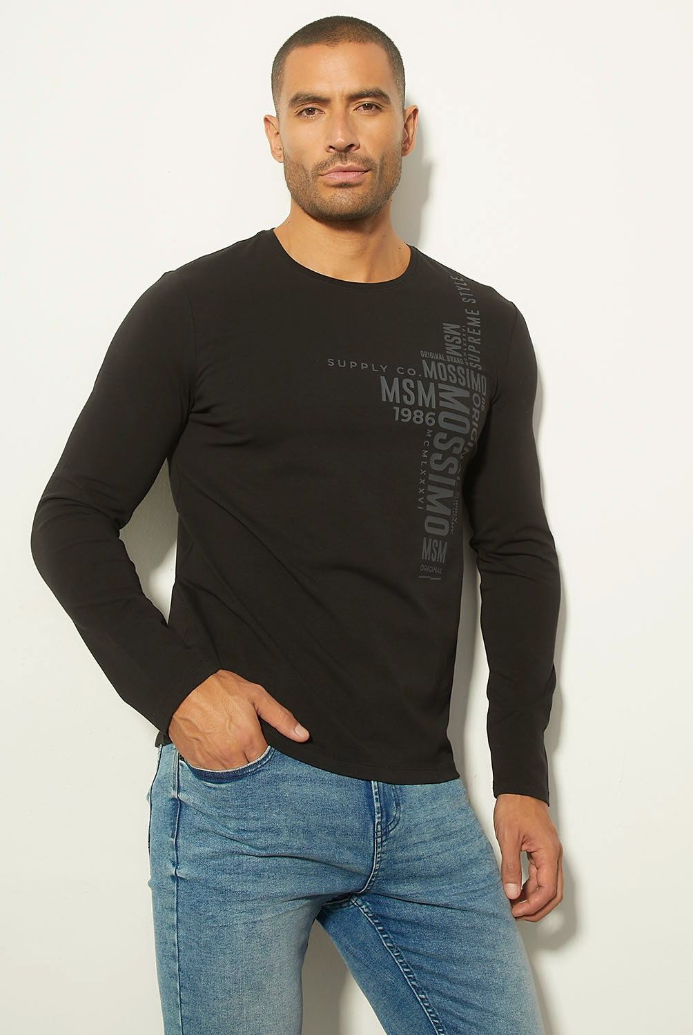 MOSSIMO - Polera Manga Larga Casual Algodón Hombre Mossimo