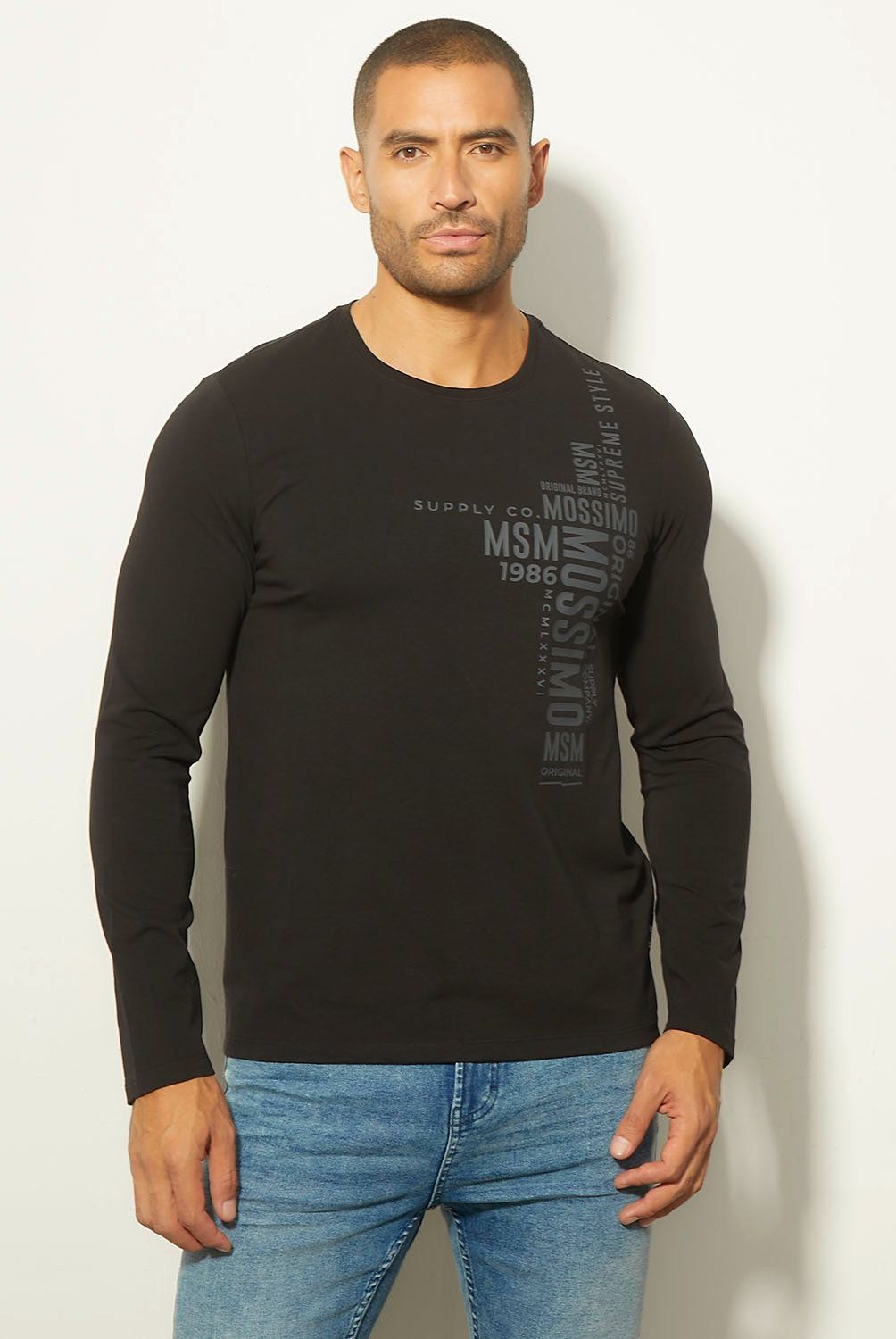 MOSSIMO - Polera Manga Larga Casual Algodón Hombre Mossimo