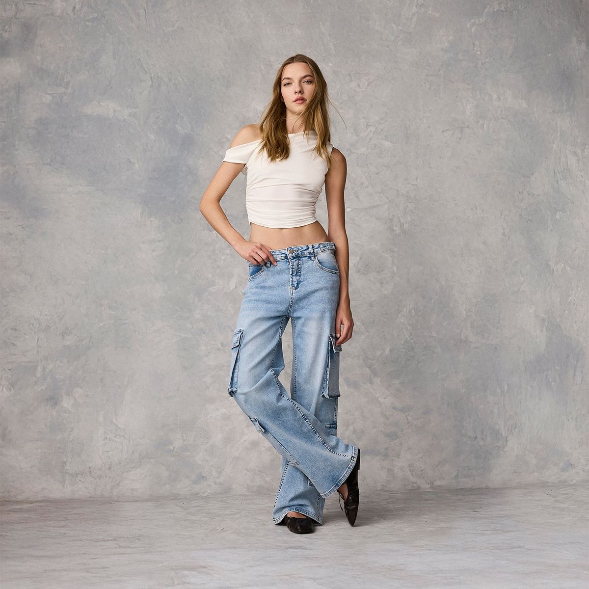 SYBILLA - Jeans Cargo Mujer Sybilla