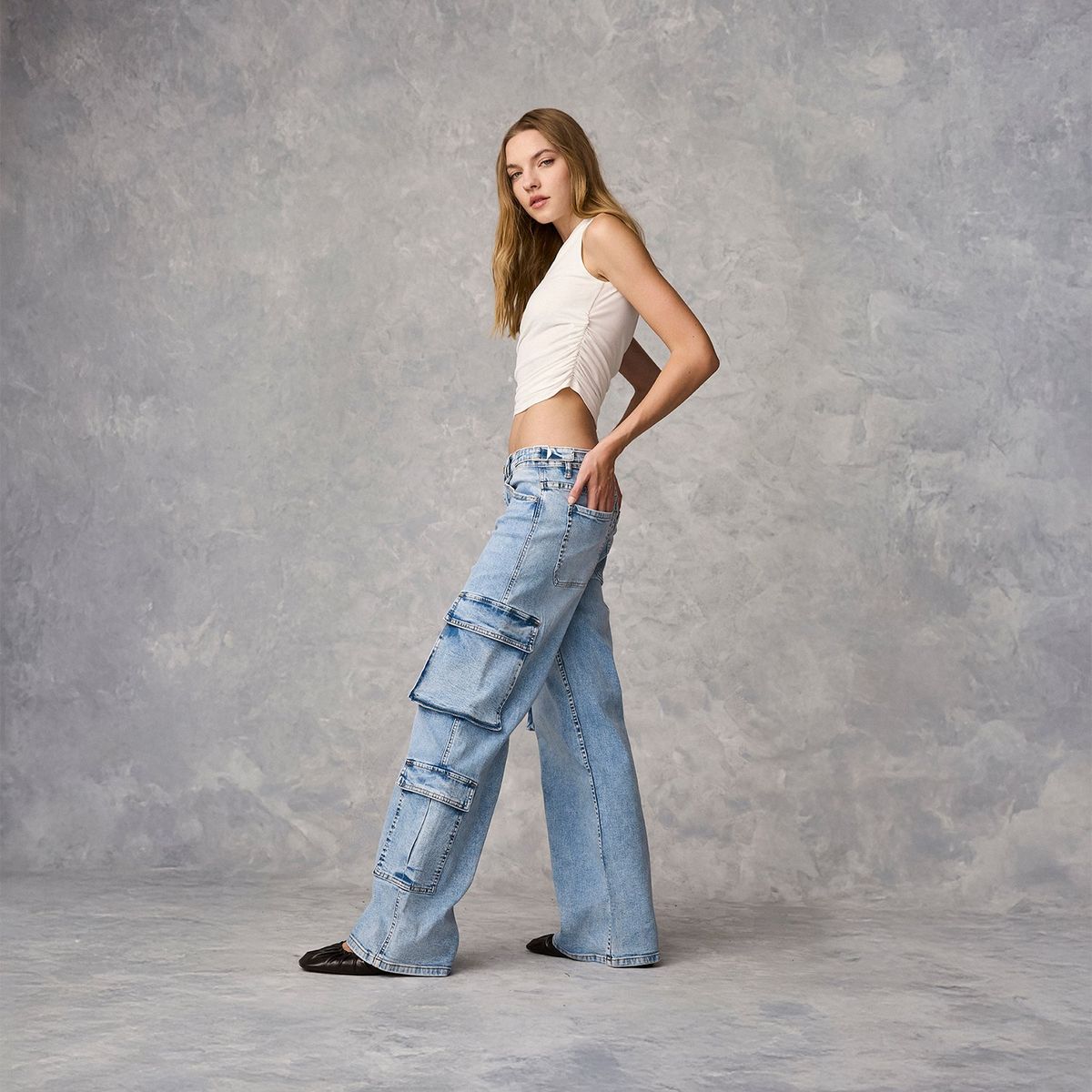 SYBILLA - Jeans Cargo Mujer Sybilla