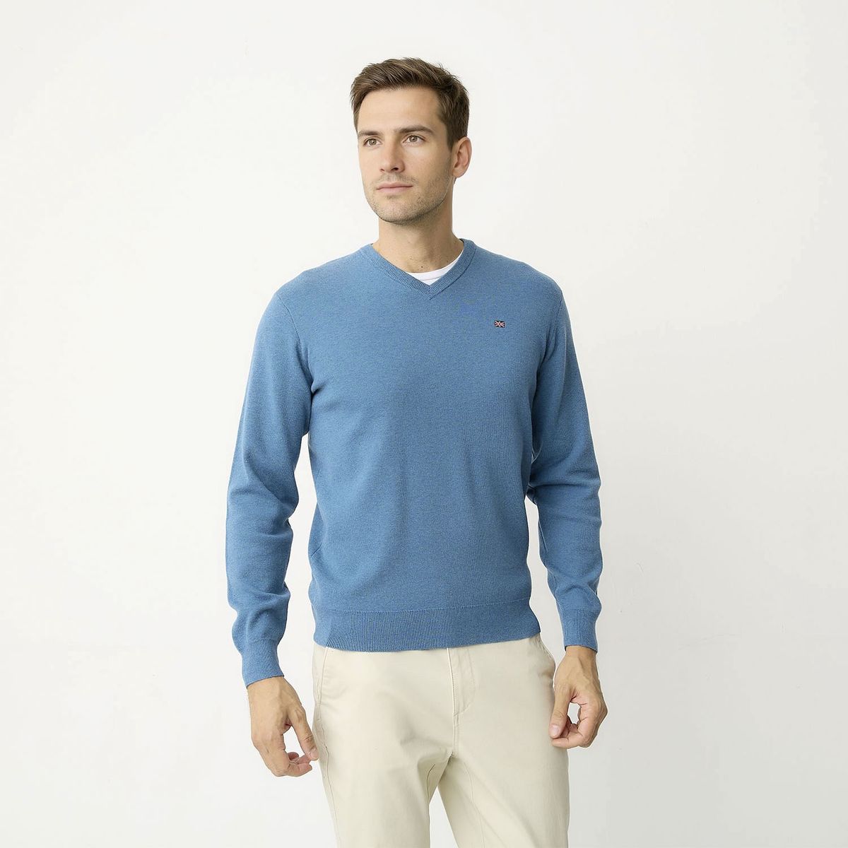 UNIVERSITY CLUB - Sweater Casual Algodón University Club Hombre Cuello En V