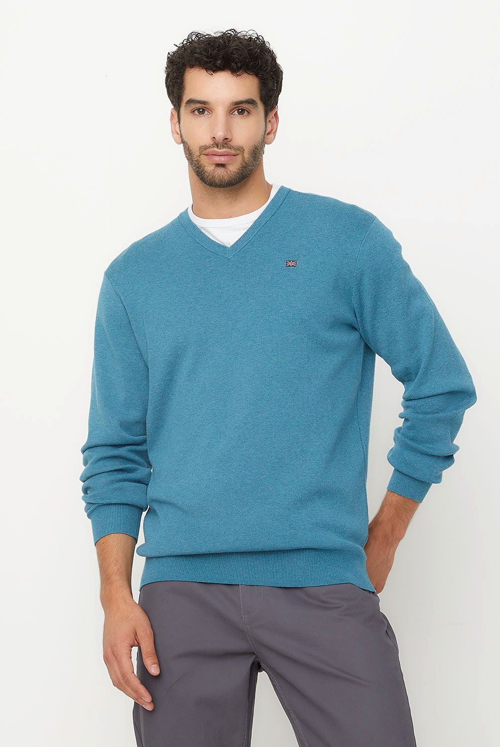 UNIVERSITY CLUB - Sweater Casual Algodón University Club Hombre Cuello En V
