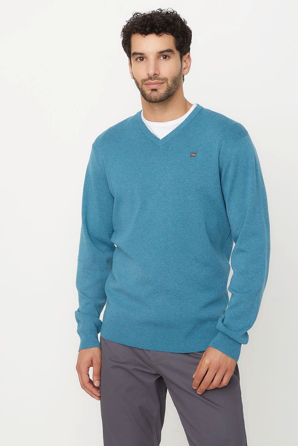 UNIVERSITY CLUB - Sweater Casual Algodón University Club Hombre Cuello En V