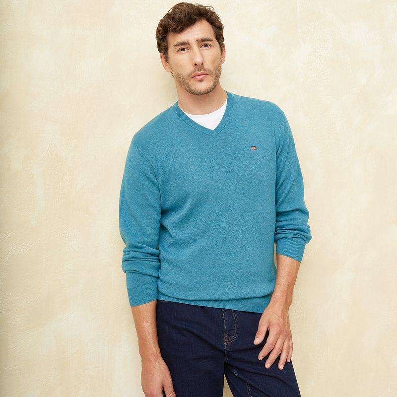UNIVERSITY CLUB - Sweater Casual Algodón University Club Hombre Cuello En V
