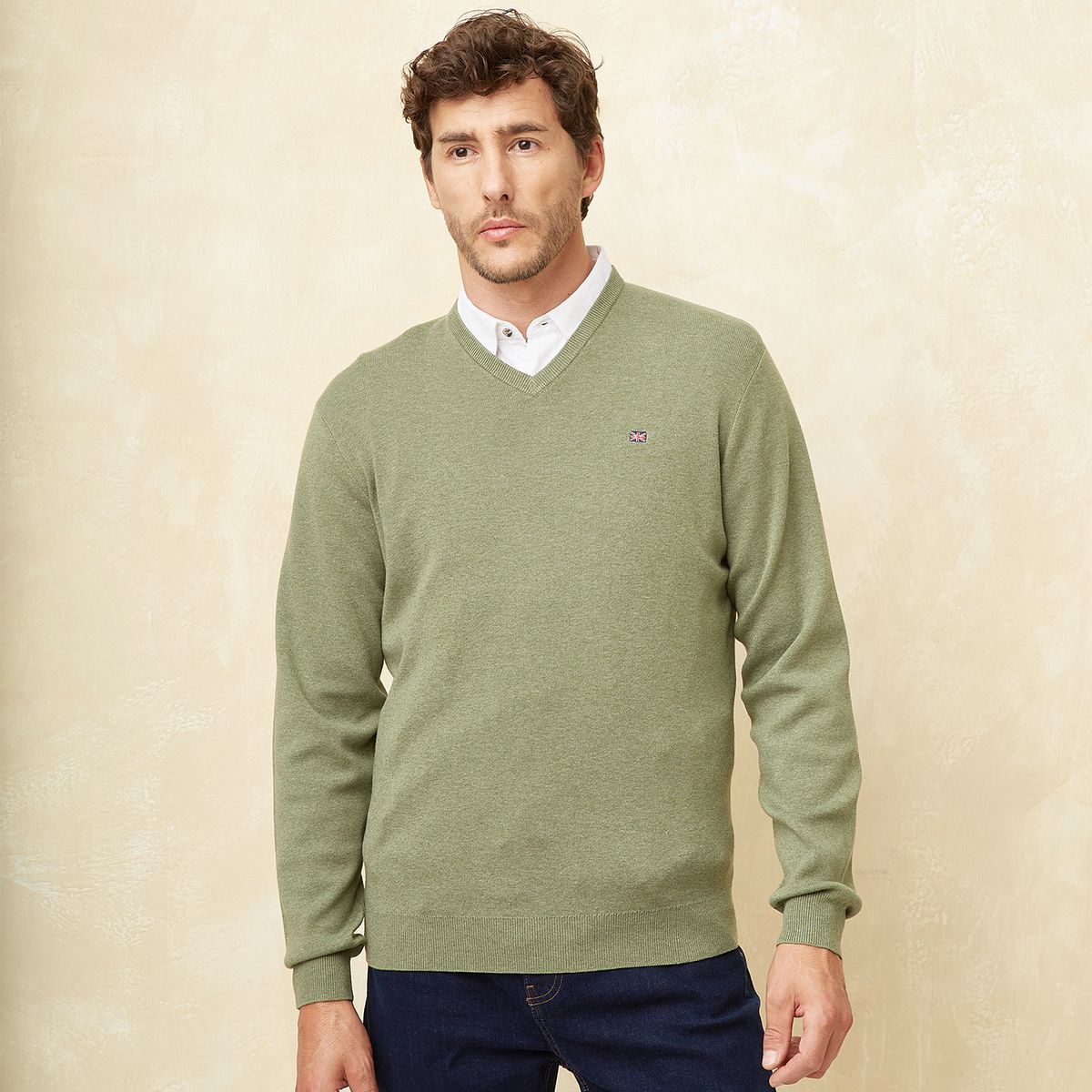 UNIVERSITY CLUB - Sweater Casual Algodón University Club Hombre Cuello En V
