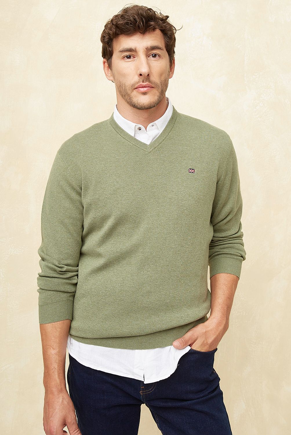 UNIVERSITY CLUB - Sweater Casual Algodón University Club Hombre Cuello En V