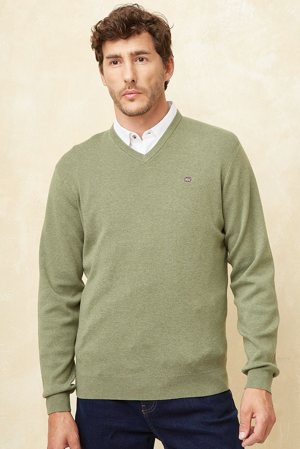 UNIVERSITY CLUB - Sweater Casual Algodón University Club Hombre Cuello En V