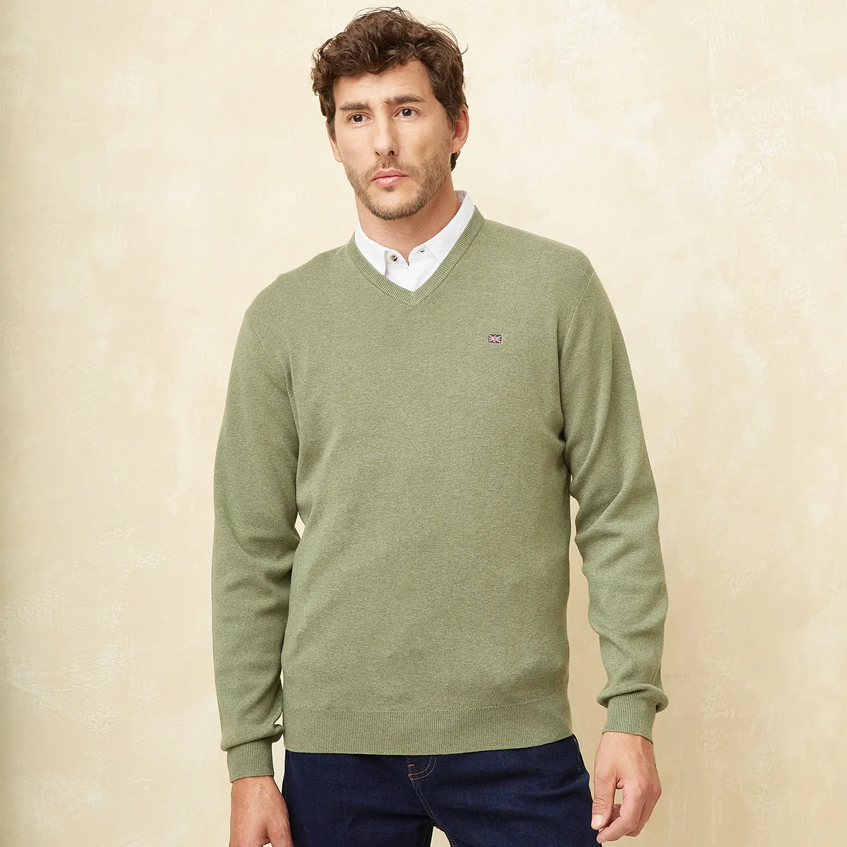 UNIVERSITY CLUB - Sweater Casual Algodón University Club Hombre Cuello En V