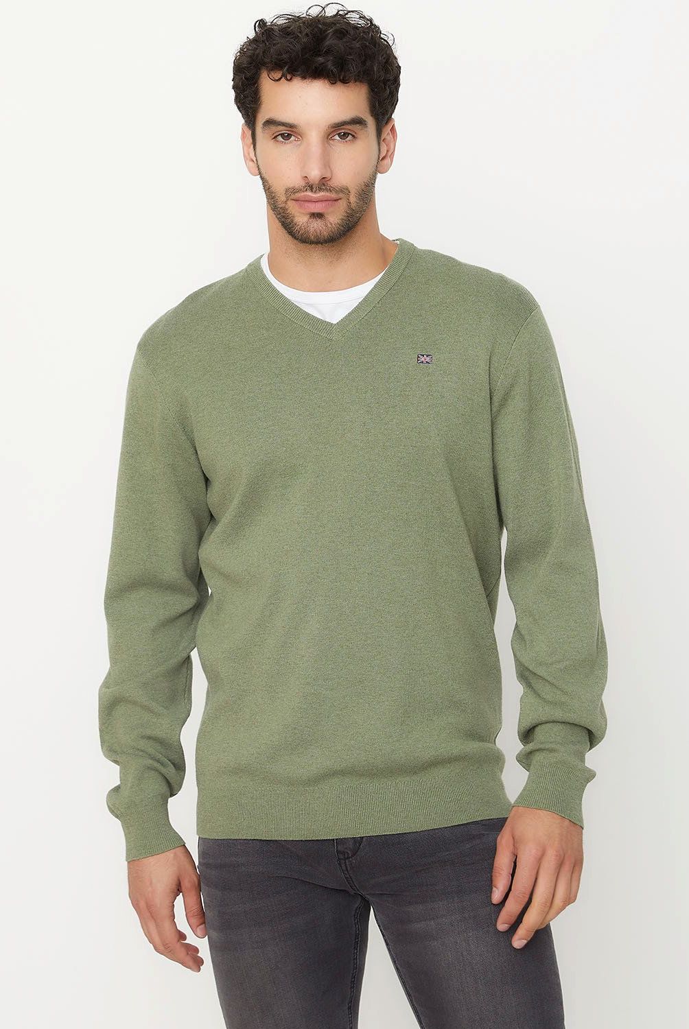 UNIVERSITY CLUB - Sweater Casual Algodón University Club Hombre Cuello En V