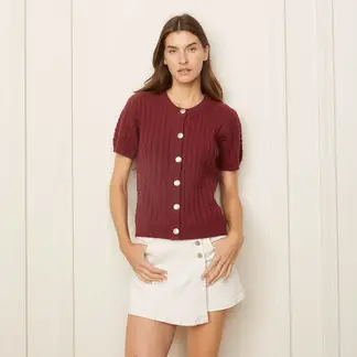 BASEMENT - Polera De Punto Manga Corta Mujer Estilo Casual