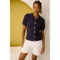 BASEMENT - Polera De Punto Manga Corta Mujer Estilo Casual