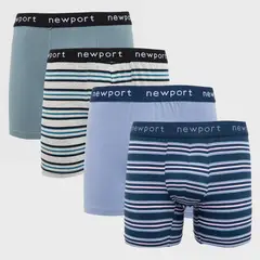 NEWPORT - Pack De 4 Boxers Algodón Hombre