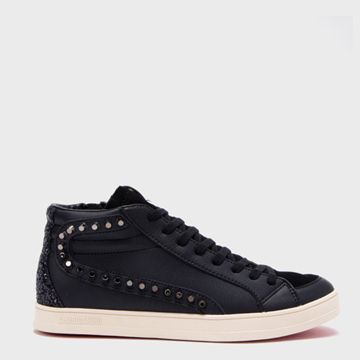 AMERICANINO - Zapatilla Urbana Mujer Cuero Negro Americanino