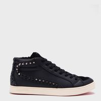 Zapatilla Urbana Mujer Cuero Negro