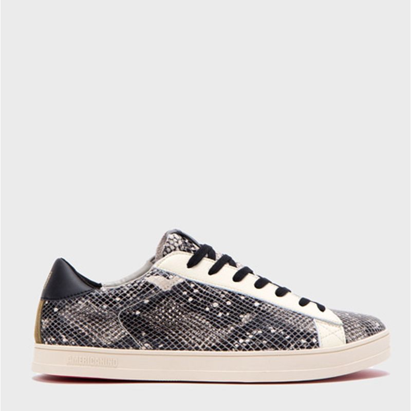 AMERICANINO - Zapatilla Urbana Mujer Cuero Gris Americanino