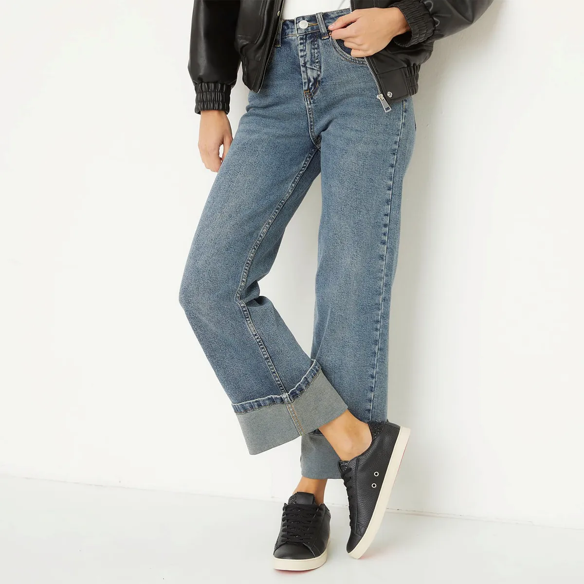 AMERICANINO - Zapatilla Urbana Mujer Cuero Negro Americanino