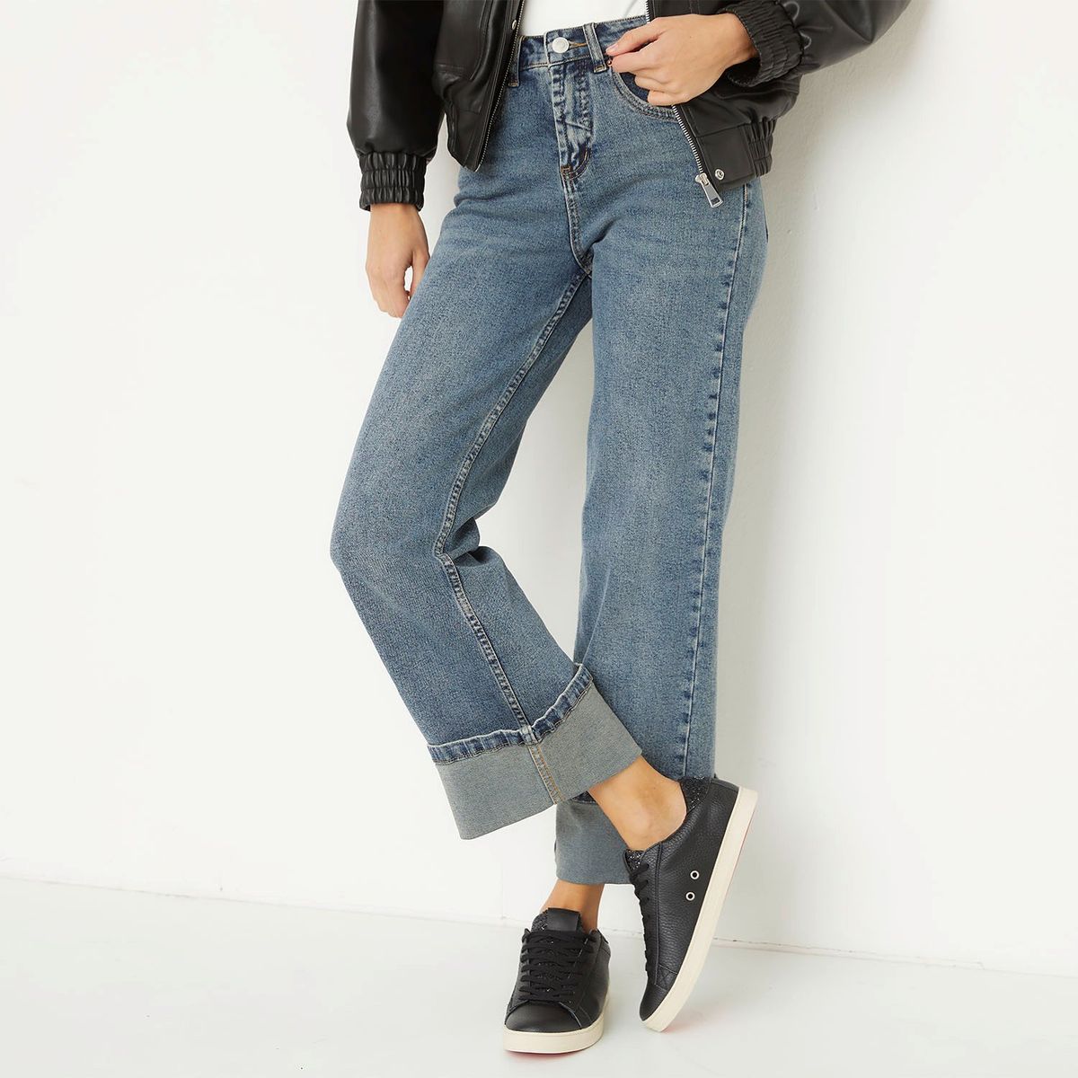 AMERICANINO - Zapatilla Urbana Mujer Cuero Negro Americanino