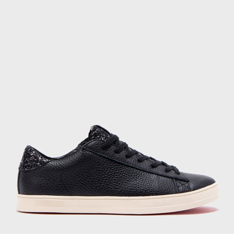 Zapatilla Urbana Mujer Cuero Negro