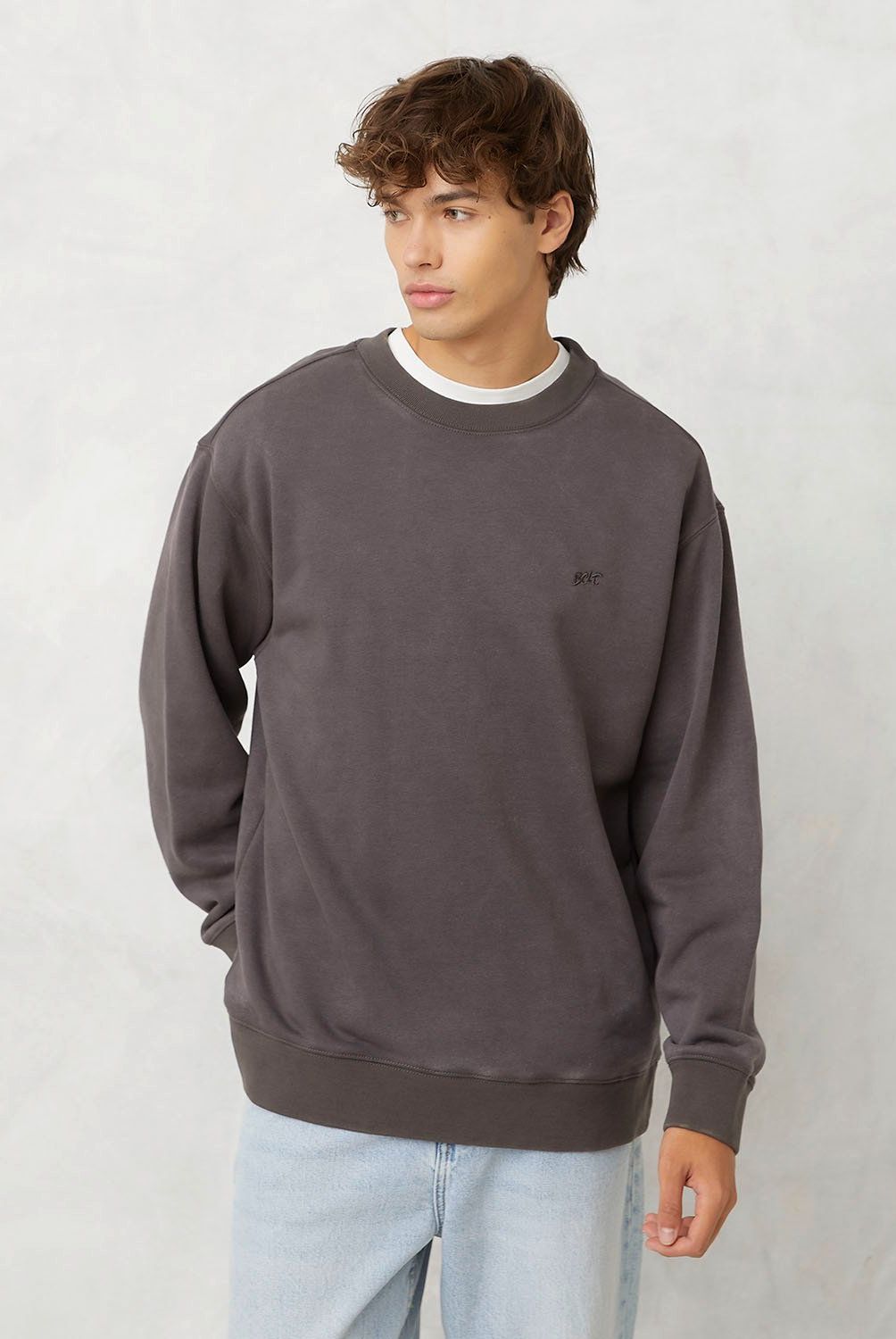 BEARCLIFF - Polerón Crew Neck Relaxed Fit Hombre Bearcliff