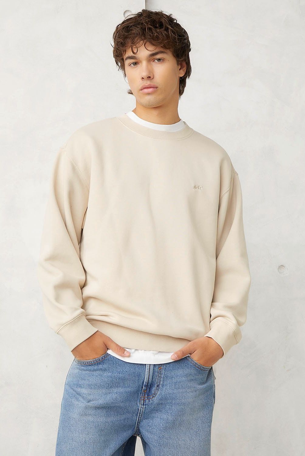BEARCLIFF - Polerón Crew Neck Relaxed Fit Hombre Bearcliff