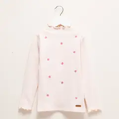 CONIGLIO - Polera Manga Larga Algodón Flores Niña