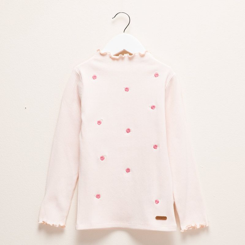 CONIGLIO - Polera Manga Larga Coniglio Algodón Flores Niña